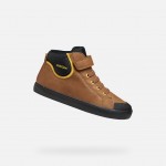 GEOX ΑΓΟΡΙ SNEAKERS  J465CC 0MEFU C0202 ΚΑΦΕ ΜΑΥΡΟ